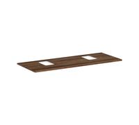 hansgrohe Xelu Q console con 2 aperture, 1360x550, per lavabo da appoggio, con foro per rubinetto, 54125, Colorazione: Noce Scuro