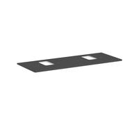 hansgrohe Xelu Q console con 2 aperture, 1360x550, per lavabo da appoggio, con foro per rubinetto, 54125, Colorazione: Grigio diamante opaco