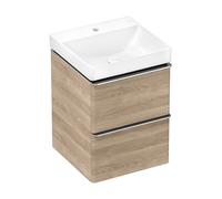 hansgrohe Xelu Q lave-mains, garniture de vidage, grilles en céramique, blanc, 61012450, 61012450, Colorazione: Bianco/con foro per rubinetto