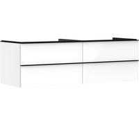 hansgrohe Xelu Q Meuble sous-lavabo, 1560x550, 4 tiroirs, pour vasques à poser, sans découpe de siphon, 54090670, 54090670, Colorazione: Mobili bianco lucido/maniglia nero opaco