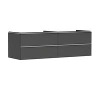 hansgrohe Xelu Q Meuble sous-lavabo, 1560x550, 4 tiroirs, pour vasques à poser, sans découpe de siphon, 54091700, 54091700, Colorazione: Mobili Grigio diamante opaco/maniglia bianco opaco