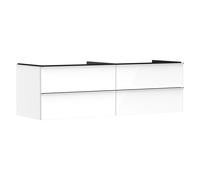 hansgrohe Xelu Q Meuble sous-lavabo, 1560x550, 4 tiroirs, pour vasques à poser, sans découpe de siphon, 54090000, 54090000, Colorazione: Mobili bianco lucido / Maniglia cromata