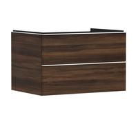 hansgrohe Xelu Q Meuble sous-lavabo, 780x550, 2 tiroirs, pour console avec vasque à poser, 54077700, 54077700, Colorazione: Mobili Noce scuro/Manico bianco opaco