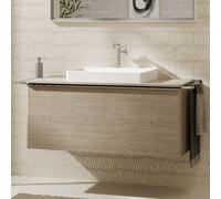 hansgrohe Xelu Q meuble sous-lavabo, 1180x550, 1 tiroir, pour consoles avec vasque à poser, poli, 54064000, 54064000, Colorazione: Mobili rovere natura/maniglia cromata
