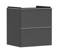 hansgrohe Xelu Q Meuble sous-lavabo, 580x475, 2 tiroirs, pour lavabo, 54024000, 54024000, Colorazione: Mobili Grigio diamante opaco/maniglia cromata