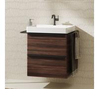 hansgrohe Xelu Q Meuble sous-lavabo, 580x475, 2 tiroirs, pour lavabo, 54026670, 54026670, Colorazione: Mobili Noce scuro/maniglia nera opaca