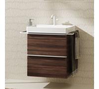 hansgrohe Xelu Q Meuble sous-lavabo, 580x475, 2 tiroirs, pour lavabo, 54026700, 54026700, Colorazione: Mobili Noce scuro/Manico bianco opaco