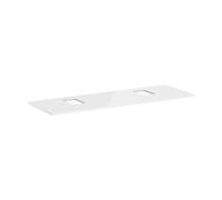 hansgrohe Xelu Q console con 2 aperture, 1560x550, per lavabo da appoggio, con foro per rubinetto, 54126, Colorazione: Bianco lucido - 54126050