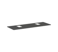 hansgrohe Xelu Q console con 2 aperture, 1560x550, per lavabo da appoggio, con foro per rubinetto, 54126, Colorazione: Grigio diamante opaco