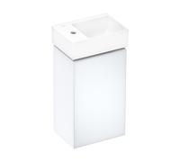 hansgrohe Xevolos E Armoire sous lavabo, 1 porte, charnières à droite, 340x245x555mm, pour lave-mains, 54169320, 54169320, Colorazione: Carcassa bianco opaco, frontale bianco metallizzato