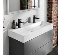 hansgrohe Xevolos E lavabo, 2 fori per rubinetto, senza sfioratore, 1000x480 mm, SmartClean, non lucidato, con scarico a scomparsa, 61110450