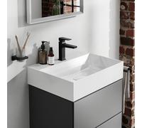 hansgrohe Xevolos E lavabo, sans trop-plein, 600x480mm, SmartClean, non poli, avec garniture de vidage, 61092450, 61092450, Versione: 1 foro per rubinetto