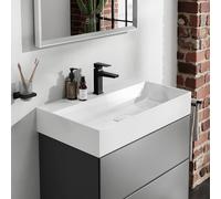hansgrohe Xevolos E lavabo, senza sfioratore, 800x480 mm, SmartClean, non lucidato, con scarico a scomparsa, 6109, Versione: 1 foro per rubinetto
