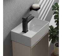 hansgrohe Xelovos E lavabo, 1 foro per rubinetto a destra o a sinistra, senza sfioratore, 360x250 mm, SmartClean, con scarico a scomparsa, 6108, Versione: Foro di rubinetto a sinistra