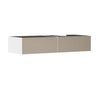 hansgrohe Xevolos E meuble sous lavabo, 2 tiroirs, 1 découpe à droite, 1370x550x275mm, pour console avec vasque à poser, 54322390, 54322390, Colorazione: Corpo bianco opaco, frontale con texture bronz