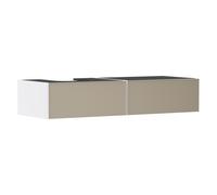 hansgrohe Xevolos E meuble sous lavabo, 2 tiroirs, 1 découpe à gauche, 1370x550x275mm, pour console avec vasque à poser, 54319390, 54319390, Colorazione: Corpo bianco opaco, frontale con texture bronz