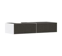 hansgrohe Xevolos E meuble sous lavabo, 2 tiroirs, 1 découpe à gauche, 1370x550x275mm, pour console avec vasque à poser, 54319660, 54319660, Colorazione: Corpo bianco opaco, frontale tessuto grigio sc