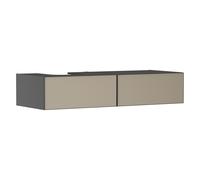 hansgrohe Xevolos E meuble sous lavabo, 2 tiroirs, 1 découpe à gauche, 1370x550x275mm, pour console avec vasque à poser, 54321390, 54321390, Colorazione: Cassa grigio ardesia opaco, frontale bronzo te