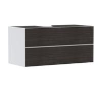 hansgrohe Xevolos E Meuble sous-lavabo, 2 tiroirs, 1 découpe au centre, 1180x550x555mm, pour plan de toilette à poser, 54193730, 54193730, Colorazione: Carcassa bianca opaca, frontale in rovere scuro