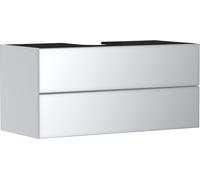 hansgrohe Xevolos E mobiletto, 2 cassetti, 1 foro centrale, 1180x550x555 mm, per console con lavabo da appoggio, 5419, Colorazione: Carcassa bianco opaco, frontale bianco metallizzato