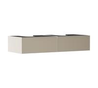 hansgrohe Xevolos E meuble sous lavabo, 2 tiroirs, 1 découpe au centre, 1370x550x275mm, pour console avec vasque à poser, 54317390, 54317390, Colorazione: Cassa beige sabbia opaco, frontale bronzo tes