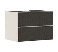 hansgrohe Xevolos E Meuble sous-lavabo, 2 tiroirs, 1 découpe au centre, 780x550x555mm, pour plan de toilette à poser, 54188660, 54188660, Colorazione: Corpo beige sabbia opaco, frontale tessuto grigio