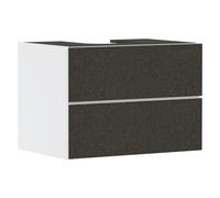 hansgrohe Xevolos E Meuble sous-lavabo, 2 tiroirs, 1 découpe au centre, 780x550x555mm, pour plan de toilette à poser, 54187660, 54187660, Colorazione: Corpo bianco opaco, frontale tessuto grigio scuro