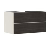 hansgrohe Xevolos E Meuble sous-lavabo, 2 tiroirs, 1 découpe au centre, 980x550x555mm, pour plan de toilette à poser, 54191730, 54191730, Colorazione: Cassa beige sabbia opaco, frontale rovere scuro