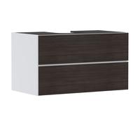 hansgrohe Xevolos E Meuble sous-lavabo, 2 tiroirs, 1 découpe au centre, 980x550x555mm, pour plan de toilette à poser, 54190730, 54190730, Colorazione: Carcassa bianca opaca, frontale in rovere scuro