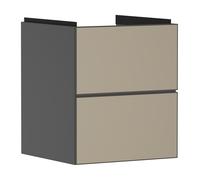 hansgrohe Xevolos E Meuble sous-lavabo, 2 tiroirs, SoftClose, 480x475x555mm, pour lave-mains, 54174390, 54174390, Colorazione: Cassa grigio ardesia opaco, frontale bronzo testurizzato