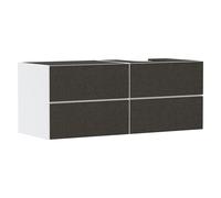 hansgrohe Xevolos E Meuble sous-lavabo, 4 tiroirs, 1 découpe à droite, 1370x550x555mm, pour console avec vasque à poser à droite, 54239660, 54239660, Colorazione: Corpo bianco opaco, frontale tessuto 