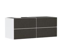 hansgrohe Xevolos E Meuble sous-lavabo, 4 tiroirs, 1 découpe à gauche, 1370x550x555mm, pour console avec vasque à poser à gauche, 54236660, 54236660, Colorazione: Corpo bianco opaco, frontale tessuto 