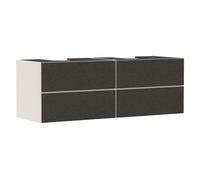hansgrohe Xevolos E Meuble sous-lavabo, 4 tiroirs, 2 découpes, 1570x550x555mm, pour plan de toilette avec 2 vasques à poser, 54200660, 54200660, Colorazione: Corpo beige sabbia opaco, frontale tessuto
