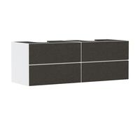hansgrohe Xevolos E Meuble sous-lavabo, 4 tiroirs, 2 découpes, 1570x550x555mm, pour plan de toilette avec 2 vasques à poser, 54199660, 54199660, Colorazione: Corpo bianco opaco, frontale tessuto grigi