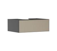hansgrohe Xevolos E meuble sous lavabo, 1 tiroir, 1 découpe au centre, 780x550x275mm, pour console avec vasque à poser, 54312390, 54312390, Colorazione: Cassa grigio ardesia opaco, frontale bronzo tes