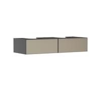 hansgrohe Xevolos E meuble sous lavabo, 2 tiroirs, 1 découpe au centre, 1370x550x275mm, pour console avec vasque à poser, 54318390, 54318390, Colorazione: Cassa grigio ardesia opaco, frontale bronzo t