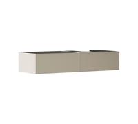 hansgrohe Xevolos E meuble sous lavabo, 2 tiroirs, 1 découpe à droite, 1370x550x275mm, pour console avec vasque à poser, 54323390, 54323390, Colorazione: Cassa beige sabbia opaco, frontale bronzo test