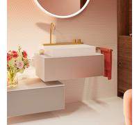 hansgrohe Xevolos E meuble sous lavabo, 1 tiroir, 1 découpe au centre, 780x550x275mm, pour console avec vasque à poser, 54311790, 54311790, Colorazione: Carcassa beige sabbia opaco, frontale beige sab