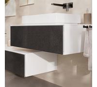 hansgrohe Xevolos E meuble sous lavabo, 1 tiroir, 1 découpe au centre, 980x550x275mm, pour console avec vasque à poser, 54313660, 54313660, Colorazione: Corpo bianco opaco, frontale tessuto grigio scu