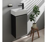 hansgrohe Xevolos E Armoire sous lavabo, 1 porte, charnières à droite, 340x245x555mm, pour lave-mains, 54171770, 54171770, Colorazione: Struttura grigio ardesia opaco, frontale grigio ardesia metalliz