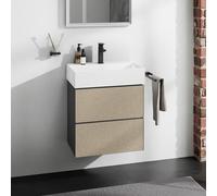 hansgrohe Xevolos E Armoire sous lavabo, 2 tiroirs, SoftClose, 580x475x555mm, pour lavabo, 54177390, 54177390, Colorazione: Cassa grigio ardesia opaco, frontale bronzo testurizzato