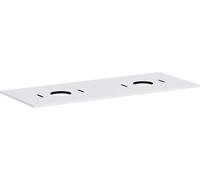 hansgrohe Xilesa E Console avec 2 découpes pour lavabo à poser, sans trous pour robinetterie, 1375x550x16mm, 54280700, 54280700, Colorazione: Bianco opaco