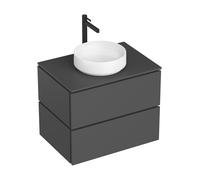 hansgrohe Xilesa E meuble sous-lavabo, 2 tiroirs PushOpen, pour plan de toilette découpe au centre, 780x550x620mm, 54300760, 54300760, Colorazione: Grigio ardesia opaco