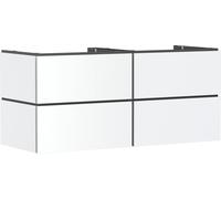 hansgrohe Xilesa E meuble sous-lavabo, 4 tiroirs PushOpen, pour plan de toilette découpe au centre, 1375x550x620mm, 54306700, 54306700, Colorazione: Bianco opaco