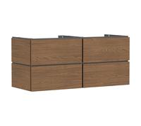 hansgrohe Xilesa E meuble sous-lavabo, 4 tiroirs PushOpen, pour plan de toilette découpe au centre, 1375x550x620mm, 54306550, 54306550, Colorazione: Quercia cashmere