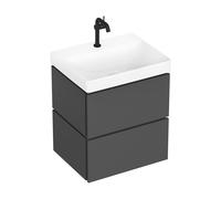 hansgrohe Xilesa E Meuble sous-lavabo pour lavabos, 2 tiroirs PushOpen, 580x470x620mm, 54293760, 54293760, Colorazione: Grigio ardesia opaco