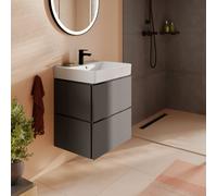 hansgrohe Xilesa E meuble sous-lavabo pour lavabos, 2 tiroirs, 580x470x620mm, 54254760, 54254760, Colorazione: Grigio ardesia opaco