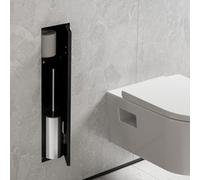 hansgrohe XtraStoris Rock portascopino, con ripiano, porta piastrellabile, senza cornice, 145x140x595mm, 56060, Colorazione: nero opaco