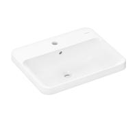 hansgrohe Xuniva Q lavabo encastré, SmartClean, avec trop-plein, 1 trou pour robinet, 550x450mm, blanc, 61068450, 61068450