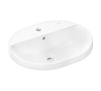 Hansgrohe Xuniva U lavabo da incasso, con sfioratore, 1 foro per rubinetto, 550x450 mm, bianco, 60161450
